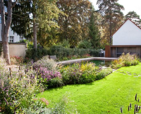 Bepflanzung, Schwimmteich im Garten