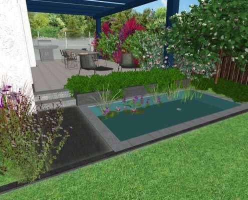 Beispiel einer Poolgarten-Planung in 3D